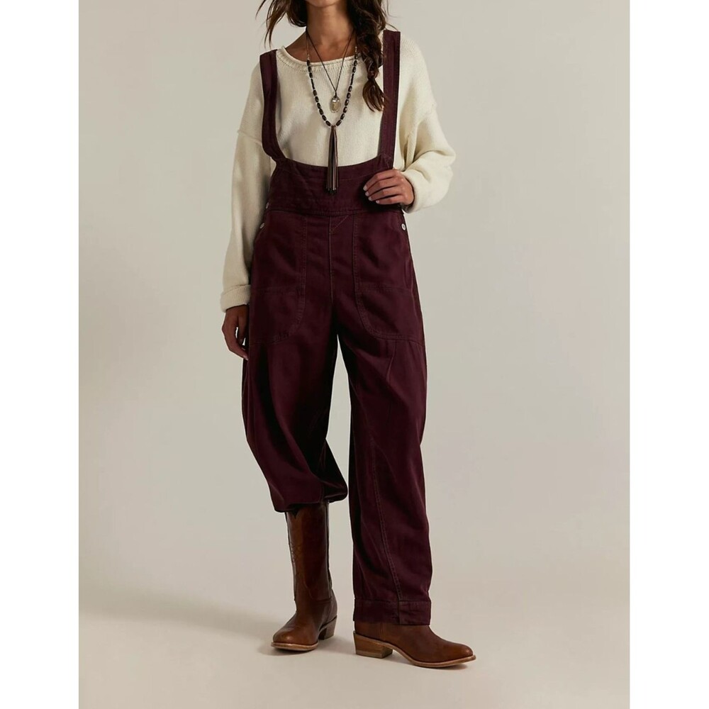 Free People We The Free Felix Tapered Overalls Jumpsuit Pinafore Solid M 289540